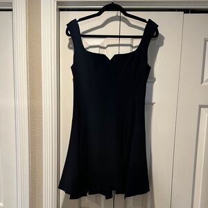 Alexander McQueen Black Wool Crepe Fit and Flare Dress size 42